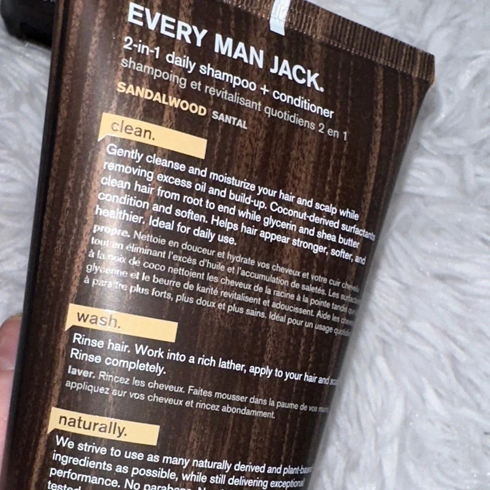 Every Man Jack 2-in-1 Daily Shampoo + Conditioner Sandalwood 8oz 3 Pack